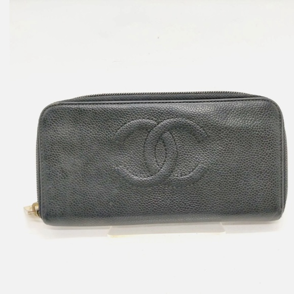 Converted CHANEL Black Caviar Leather Long Zippy Wallet - Picture 4 of 12